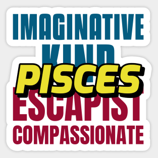 Astrology Pisces Star Sign Personality Traits Sticker